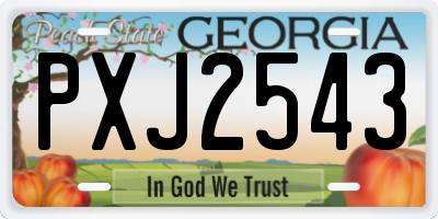 GA license plate PXJ2543