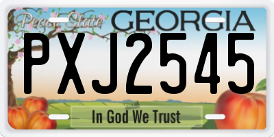 GA license plate PXJ2545