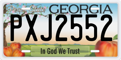 GA license plate PXJ2552