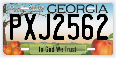 GA license plate PXJ2562