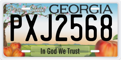 GA license plate PXJ2568