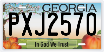 GA license plate PXJ2570