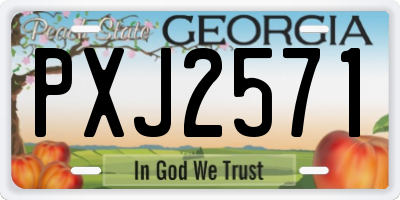 GA license plate PXJ2571