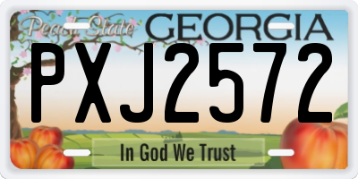 GA license plate PXJ2572