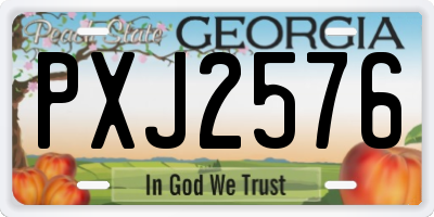 GA license plate PXJ2576
