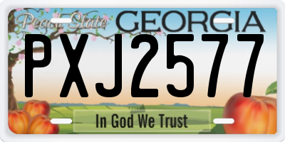 GA license plate PXJ2577