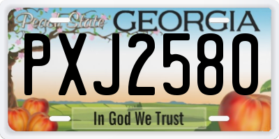 GA license plate PXJ2580
