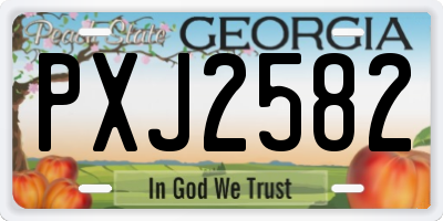 GA license plate PXJ2582