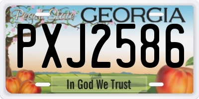 GA license plate PXJ2586