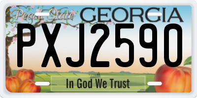 GA license plate PXJ2590