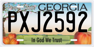 GA license plate PXJ2592