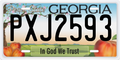 GA license plate PXJ2593