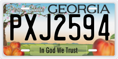 GA license plate PXJ2594