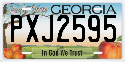 GA license plate PXJ2595