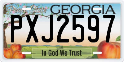 GA license plate PXJ2597