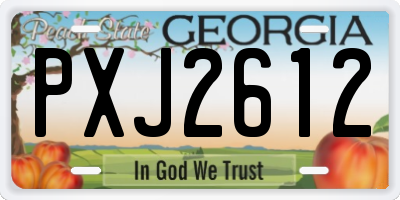 GA license plate PXJ2612