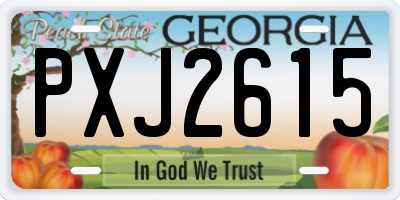 GA license plate PXJ2615