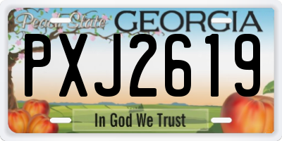 GA license plate PXJ2619