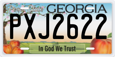 GA license plate PXJ2622