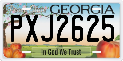 GA license plate PXJ2625