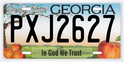 GA license plate PXJ2627