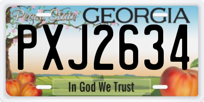 GA license plate PXJ2634