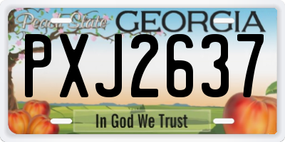GA license plate PXJ2637