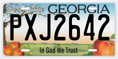 GA license plate PXJ2642