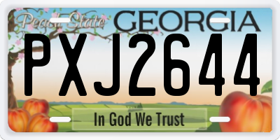 GA license plate PXJ2644