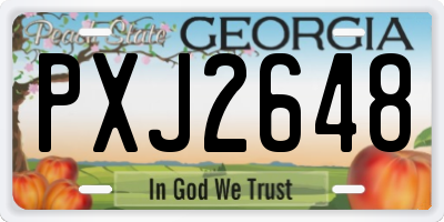 GA license plate PXJ2648