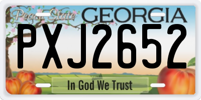 GA license plate PXJ2652