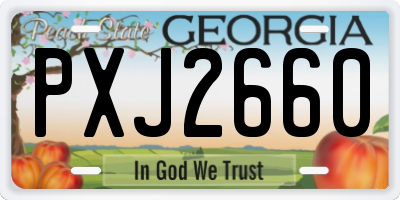 GA license plate PXJ2660