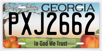 GA license plate PXJ2662