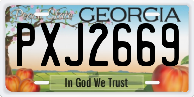 GA license plate PXJ2669