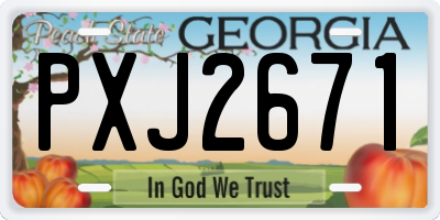 GA license plate PXJ2671
