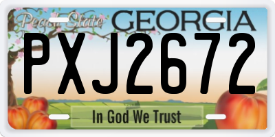 GA license plate PXJ2672