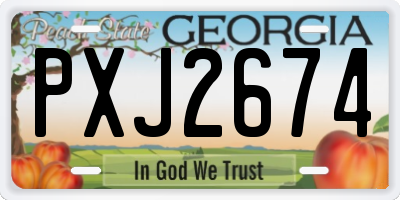 GA license plate PXJ2674