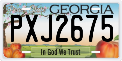 GA license plate PXJ2675