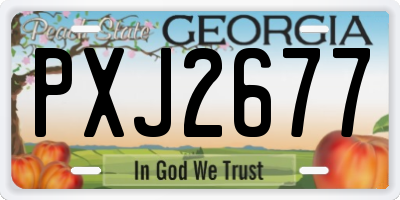 GA license plate PXJ2677