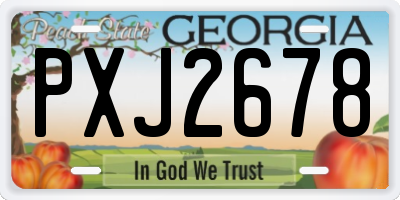 GA license plate PXJ2678