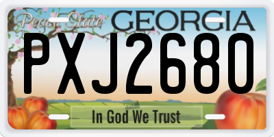 GA license plate PXJ2680