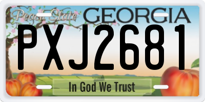 GA license plate PXJ2681