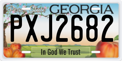 GA license plate PXJ2682