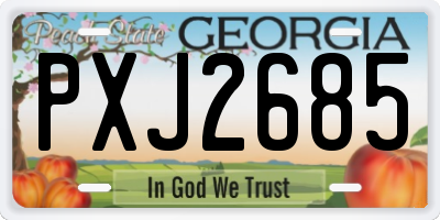GA license plate PXJ2685