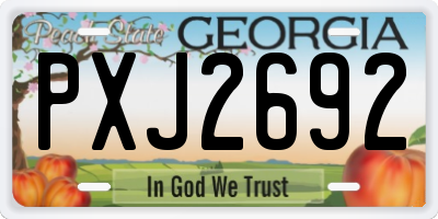 GA license plate PXJ2692
