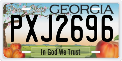 GA license plate PXJ2696