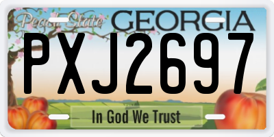 GA license plate PXJ2697