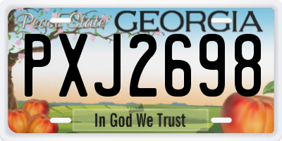 GA license plate PXJ2698