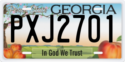 GA license plate PXJ2701