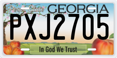 GA license plate PXJ2705
